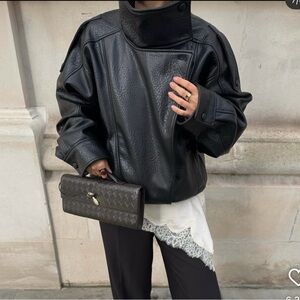 NWT Zara black leather jacket Size XS